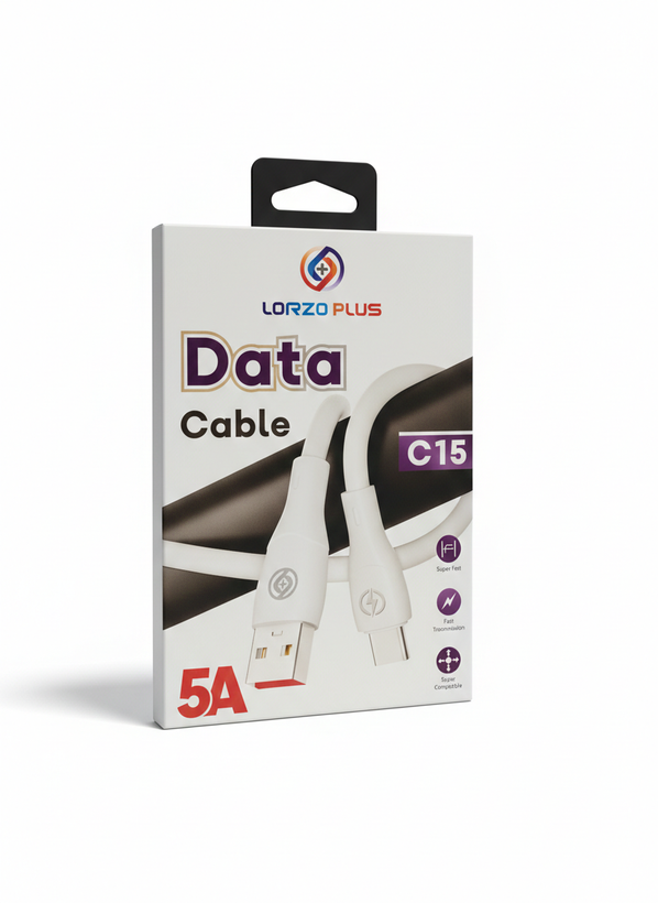 کابل تبدیل USB به USB-C لورزو پلاس مدل C15 طول 1 متر